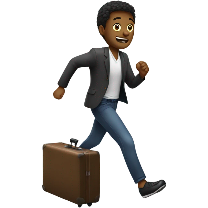 Me running with suitcase emoji