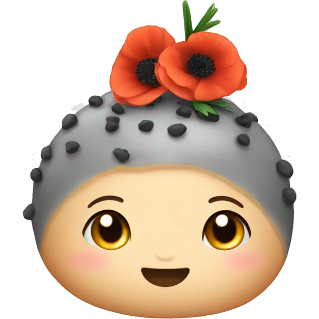 Bun with poppy seeds emoji