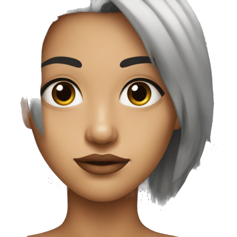 Femme mûre yeux et cheveux noirs  emoji