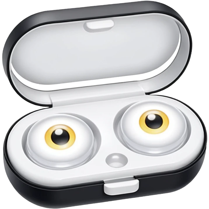 2 contact lenses white travel mini case emoji