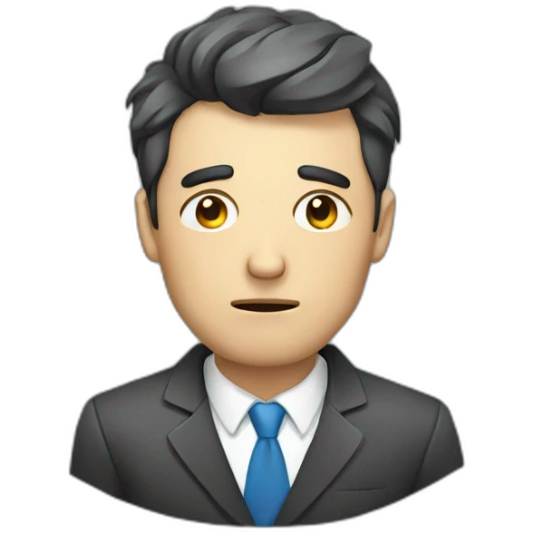 a man with aniety,depressed.business man  emoji