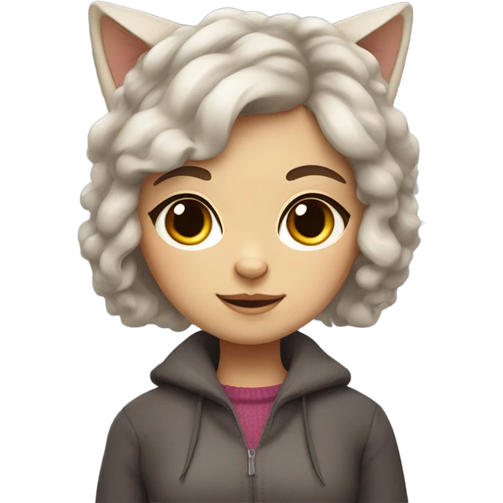 Scottish Fold cat girl emoji