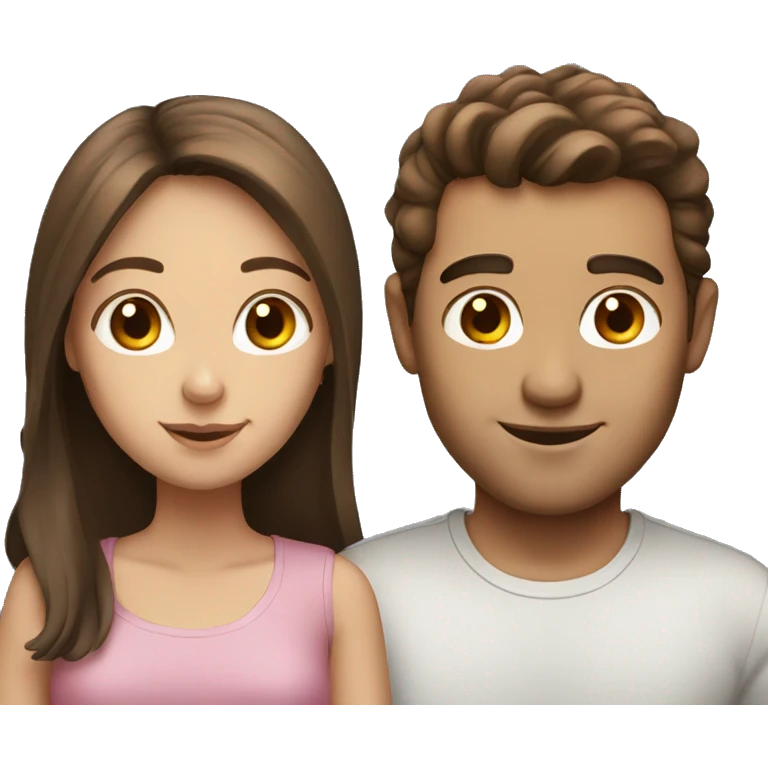 guy with brown hair and a girl with brown hair emoji