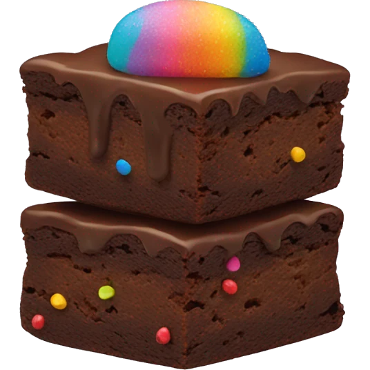 Brownie with rainbow sprinkles emoji