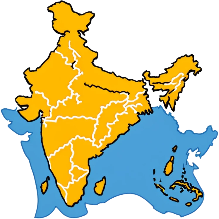 Undevided India map with saffron colour ( akhand Bharat )  emoji