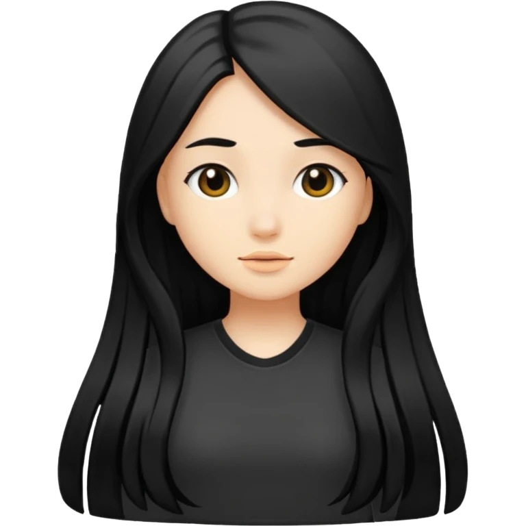 Girl with black long hair  emoji