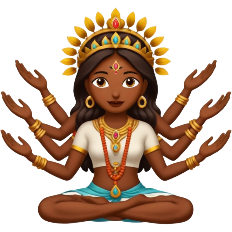 Maa Tara Blessing The Person Looking At The Screen With Ten Hands And Holding Different Astras emoji