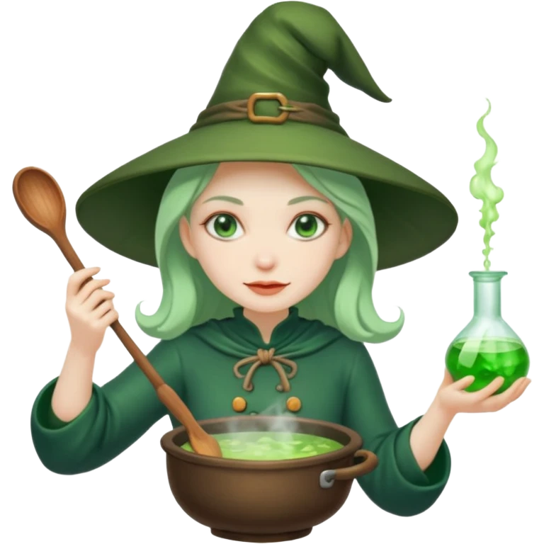 green witch cooking potion emoji