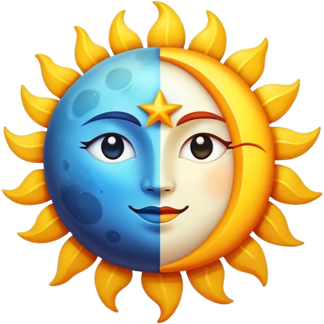 a beautiful sun and moon emoji