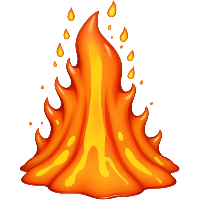 create an emoji of a little lava flow, no face just the lava, no volcano, something like a stain emoji
