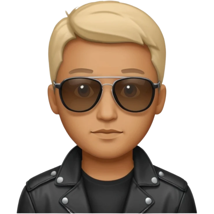 Biker Gang with Sunglasses, Man with black leather jacket, sunglasses emoji