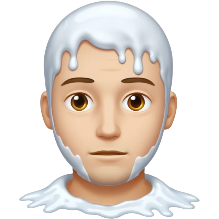 Guy face with white goo emoji