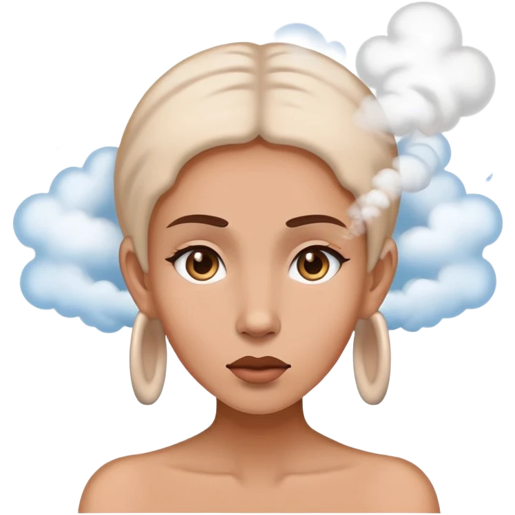 a woman with steam coming out of her ears emoji