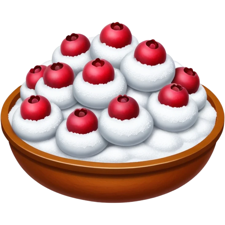 Cranberrys in the snow (powered sugar) emoji