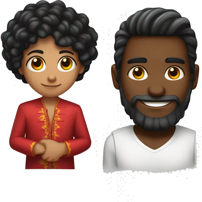 eu sou um menino e crianca com cabelo preto e flamenguista emoji