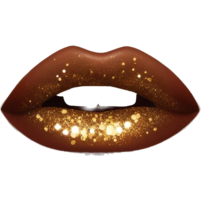 Brown ombre lip gloss with a lot of glitter emoji