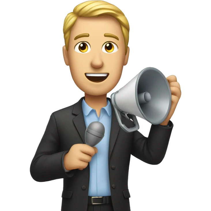 man with loudspeaker in hand emoji