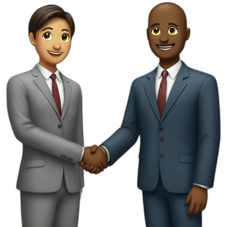 group of 2 collegues that are shaking hands  emoji