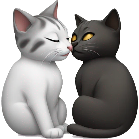 Cats making out emoji