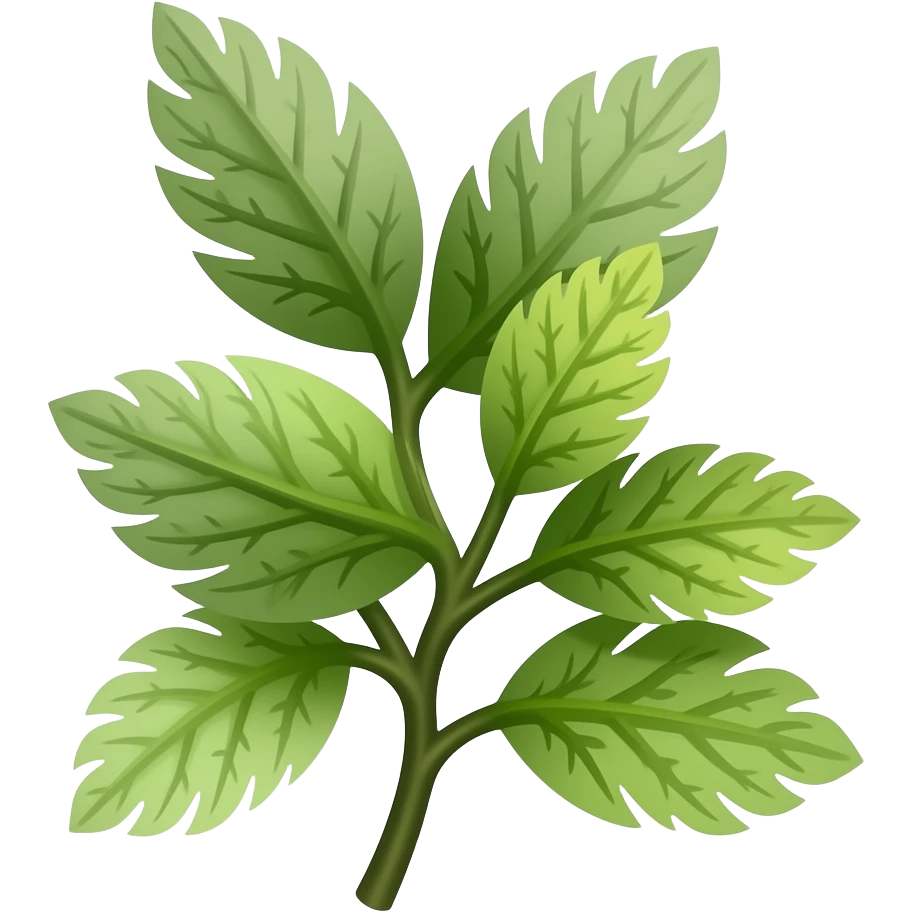 long stick like leaves on thin long stem emoji
