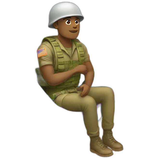 White-soldier-sitting-in-rainbow-hammock emoji