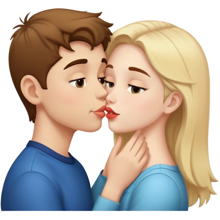 boy kissing girl on cheek emoji