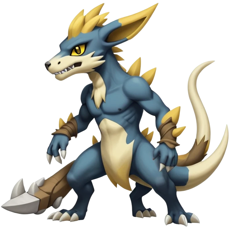 Manectric-Luxray-Cubone-Marowak-Draco-Fakémon-hybrid-creature (full body), 4 legs emoji