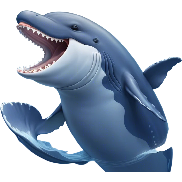 Cinematic Cute Yawning Humpback Whale Portrait Emoji, Head tilted slightly with a dramatic, wide-open yawn, showcasing a massive yet gentle blue-gray body with gently rippling baleen plates and sleepy, half-closed eyes, Simplified yet irresistibly adorable features, highly detailed, glowing with a soft, cozy marine glow, high shine, relaxed yet expressive, stylized with a dash of whimsical deep-sea charm, soft glowing outline, capturing the essence of a drowsy yet affectionate humpback whale that appears ready to drift into a deep-sea slumber! emoji