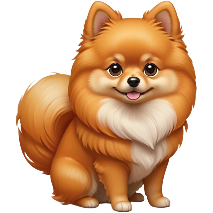 Cinematic Noble Orange Pomeranian Portrait Emoji, Poised and regal, with a compact, fluffy build and a meticulously groomed vibrant orange coat, deep-set soulful brown eyes, Simplified yet sharp and sophisticated features, highly detailed, glowing with a soft, dignified glow, high shine, intelligent and spirited, stylized with an air of elegance, focused and attentive, soft glowing outline, capturing the essence of a watchful and confident companion, so majestic it feels as though it could prance out of the screen with effortless authority! emoji