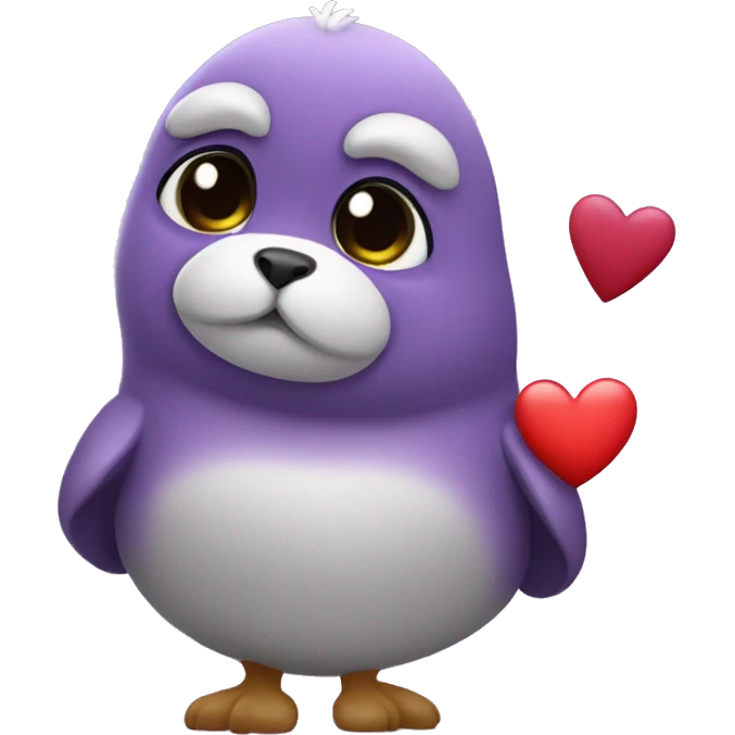 Foca con corazón morado emoji
