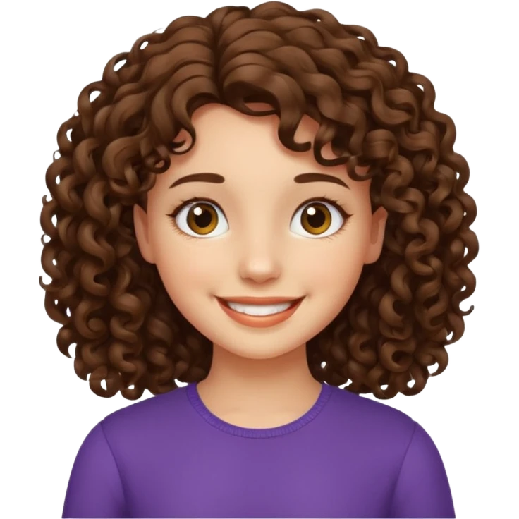 A girl with medium-length curly hair emoji