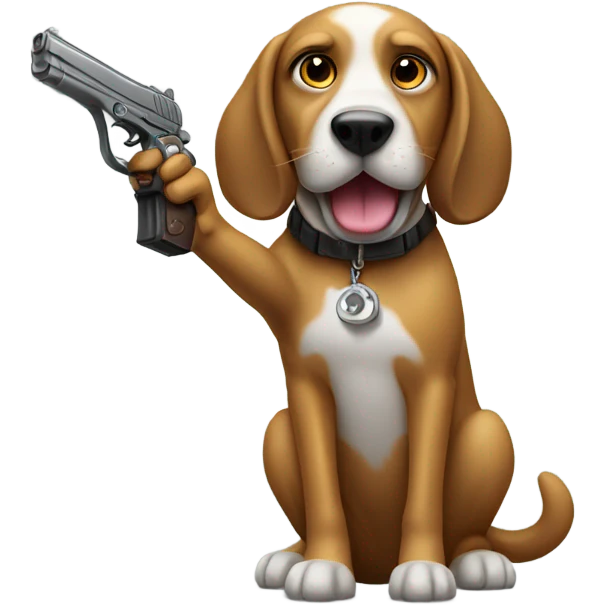 dog with gun emoji