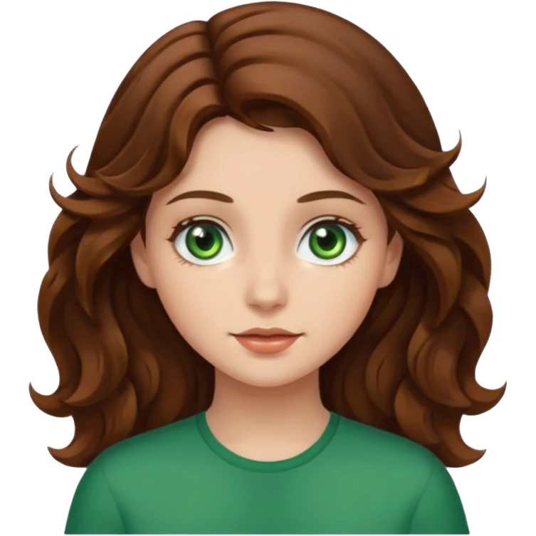 chica con cabello ondulado castaño emoji