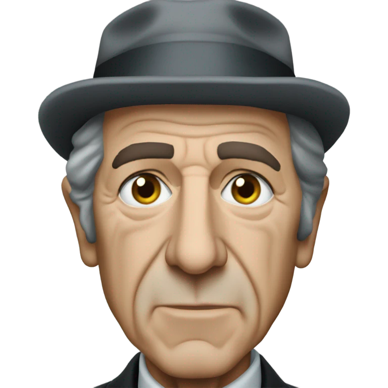 Leonard cohen with watery eyes emoji