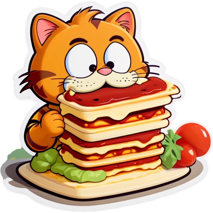 Garfield eating lasagna  emoji