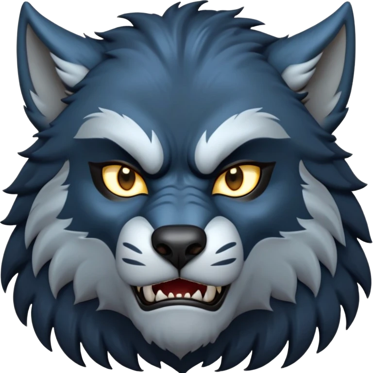 cinematic-noble-fierce-werewolf-portrait-emoji, poised-and-imposing, with a tall, slender, muscular frame, fur rippling in shades of midnight black and silver, eyes glowing with an intense, primal ferocity, reflecting the untamed power of the wild moonlit night; rendered with realism emoji