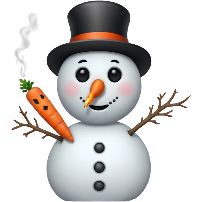 a snowman with a cigarette emoji