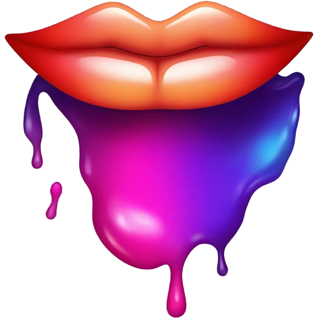 Neon kiss emoji