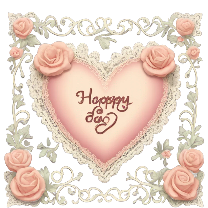 vintage valentine’s day card emoji