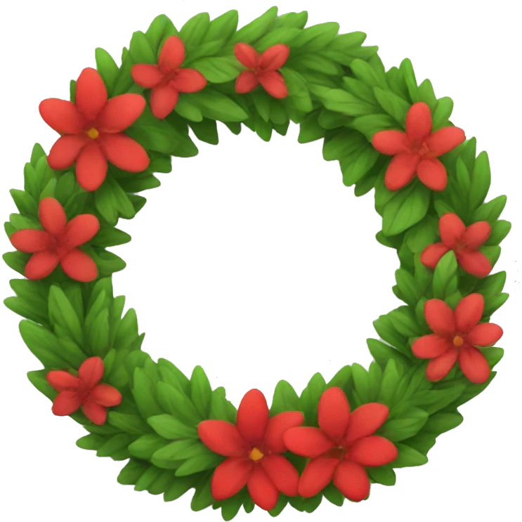 wreath for elves with red flowers emoji