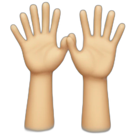 two hands high five emoji