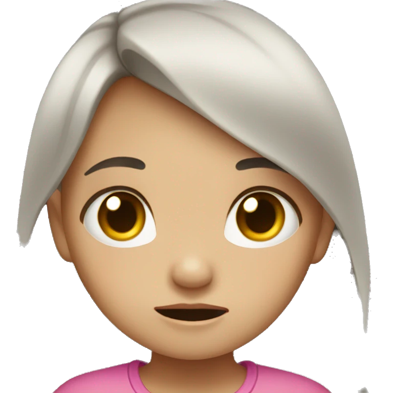 a little girl with dark hair and light skin crying emoji