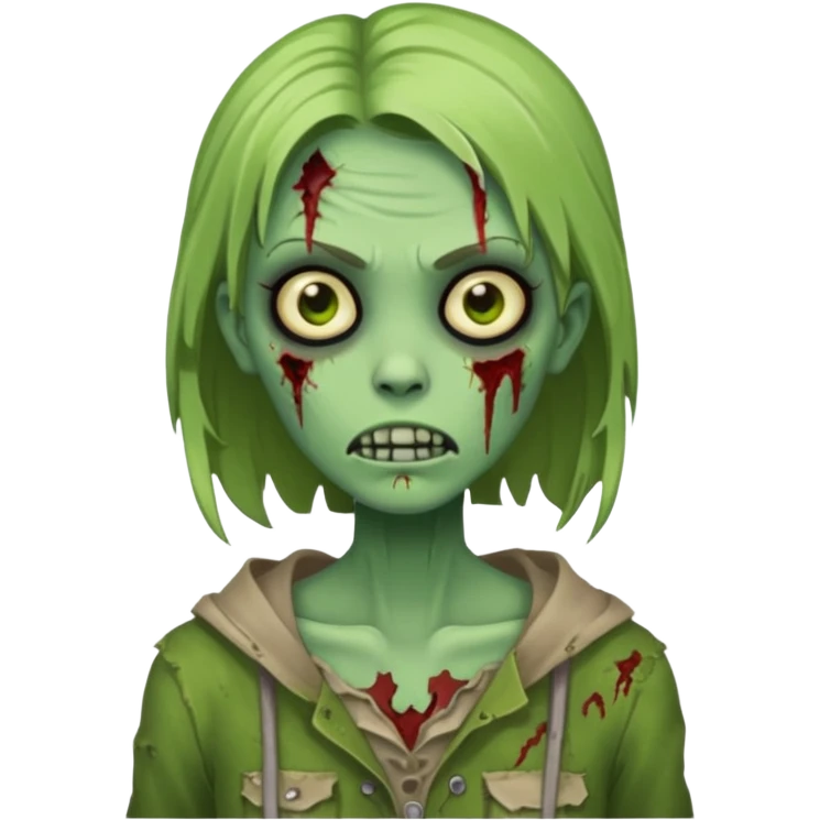 green zombie girl  emoji