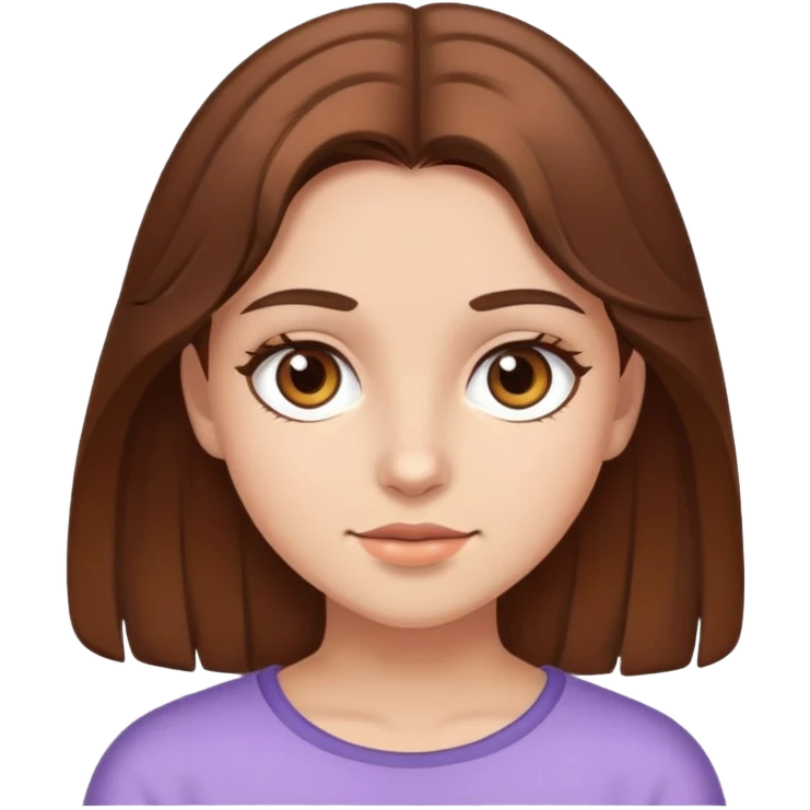 Girl with Brown Hair and Brown eyes emoji