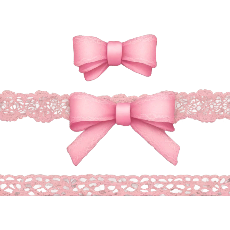 a cute pink lace ribbon emoji