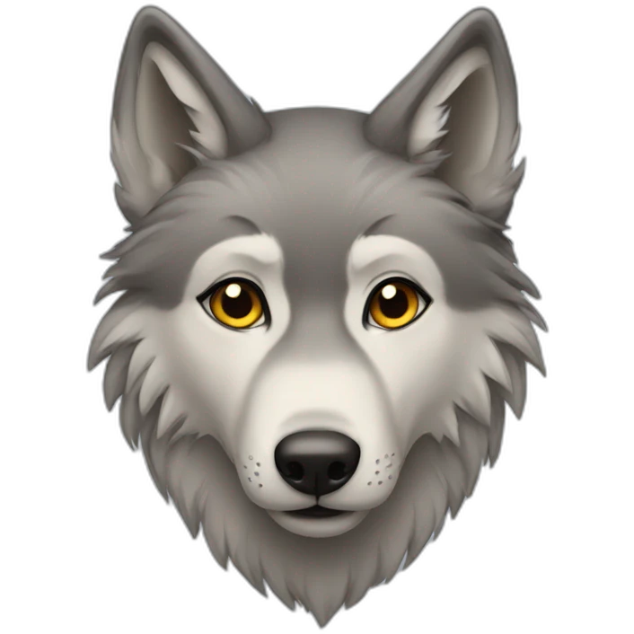 Female wolf with long eyelashes emoji