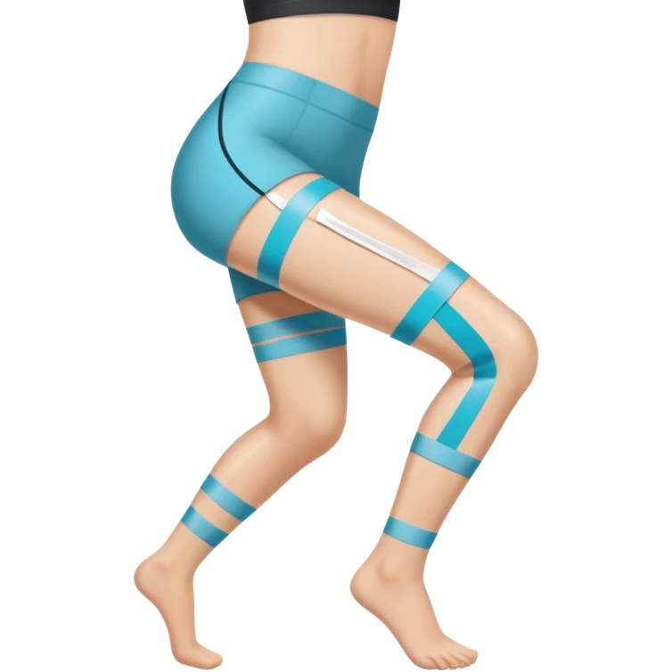 leg with kinesio tape (physiotherapy) around knee emoji