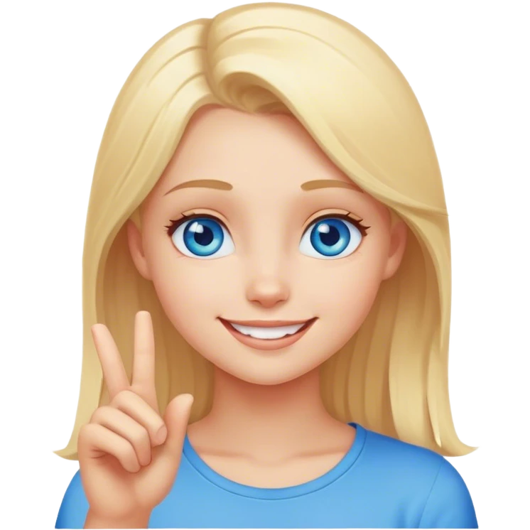 A blonde girl with blue eyes came up with an idea emoji