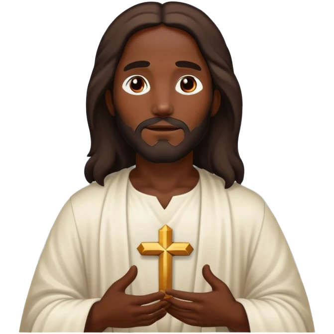 Dark skin Jesus christ in clouds emoji