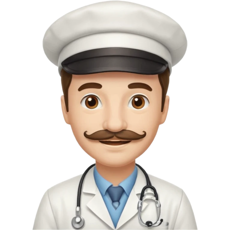 mustached doctor with hat emoji